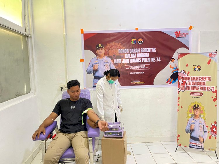 Kegiatan Donor Darah Jelang Hut Humas Ke-74, Wujud Polri Untuk Masyarakat