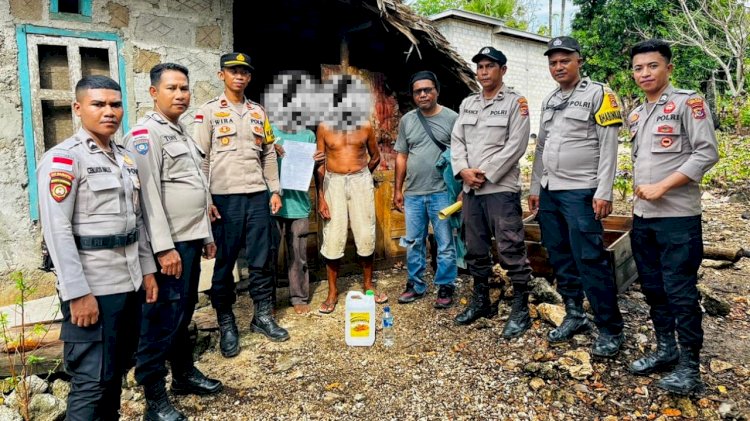 Polsek Rote Barat Amankan 10 Liter Sopi, Komitmen Untuk Jaga Kamtibmas Tetap Kondusif