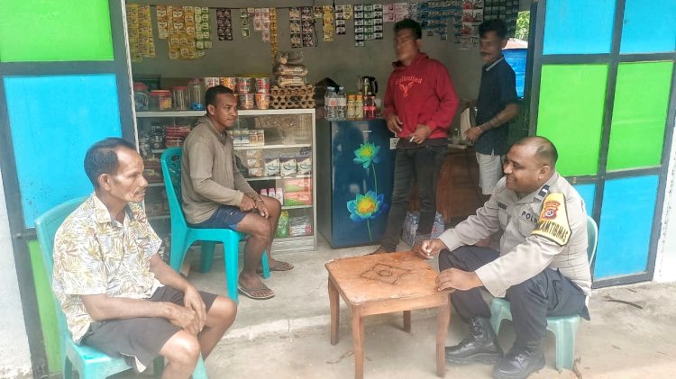 Bhabinkamtibmas Polsek Pantaibaru Gelar Patroli Dialogis Untuk  Jaga Keamanan