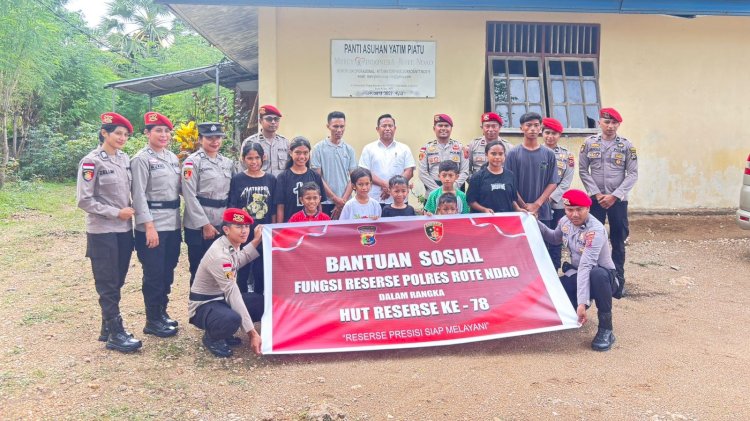 HUT Reserse Polri ke-78, Jajaran Sat Reskrim Polres Rote Ndao Salurkan Bantuan Sosial di Yayasan Mercy Rote