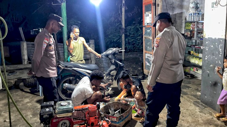 Patroli Malam Personel Polsek Rote Tengah Jaga Kamtibmas Tetap Kondusif