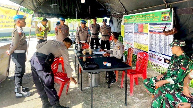 Propam Polres Rote Ndao Melakukan Pengecekan Personel Pada Pos Pam Operasi Lillin Turangga 2025