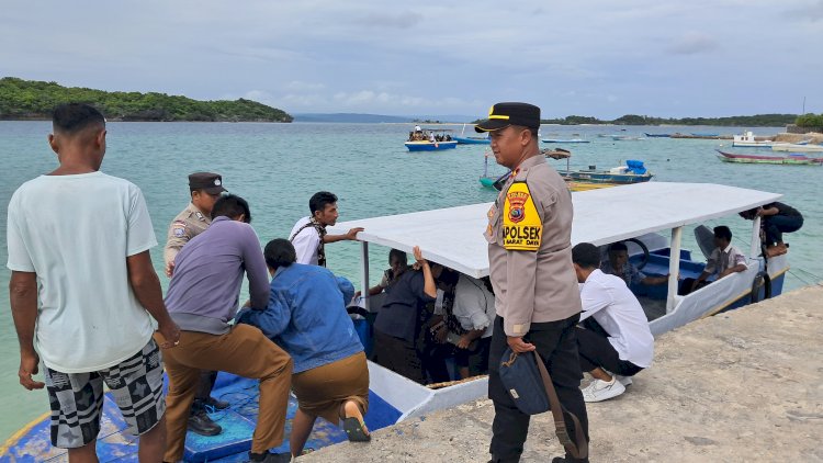 Polsek RBD Monitoring Aktifitas Penyeberangan Warga Menuju Pulau Landu