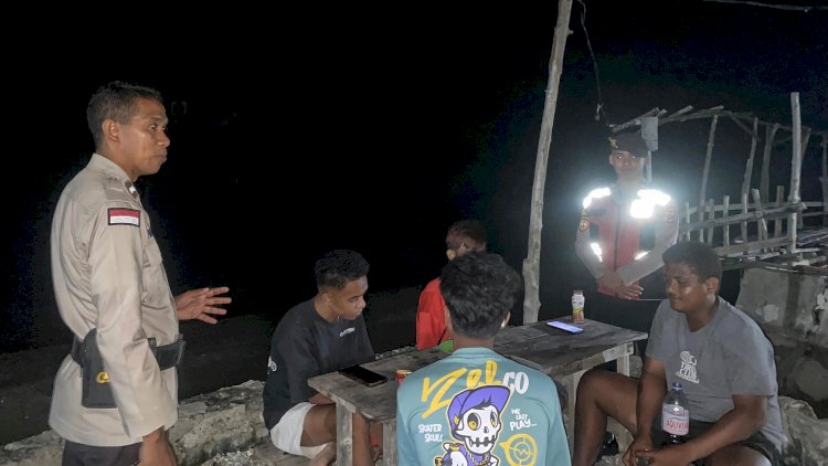 Polsek Rote Tengah Gelar Patroli Ronda Presisi Disepanjang Pantai Leli