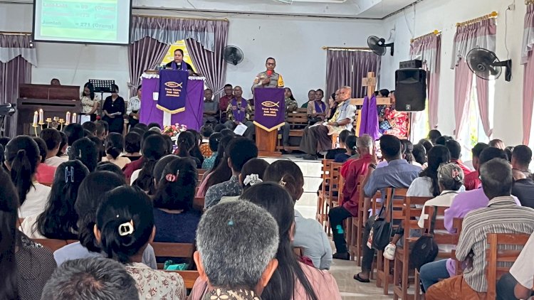 Minggu Kasih Kapolsek Rote Barat Bersama Jemaat Solavide Bo'a