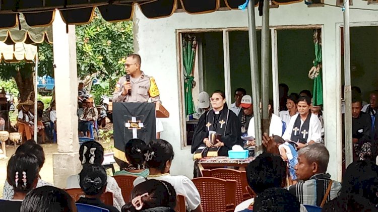 Kapolsek Rote Barat : Melalui Tenda Duka Kami Turut Berbela Sungkawa dan Sampaikan Pesan Pesan Kamtibmas