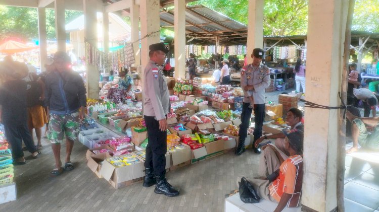 Patroli Dialogis di Pasar Tudameda, Polsek RBD Pastikan Kenyamanan Masyarakat