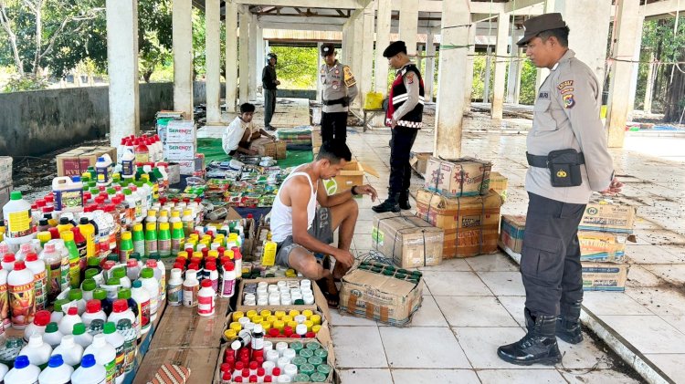 Polsek Rote Tengah Jamin Kenyamanan Masyarakat Selama Berada di Pasar Ufalen