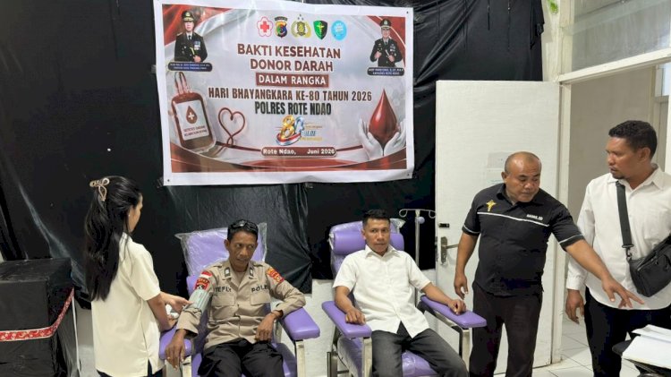 Kapolres Rote Ndao : Donor Darah Sambut HUT Bhayangkara ke-80, Bantu Selamatkan Nyawa Sesama