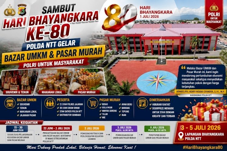 Sambut Hari Bhayangkara ke-80, Polda NTT Siapkan Bazar UMKM dan Pasar Murah untuk Masyarakat