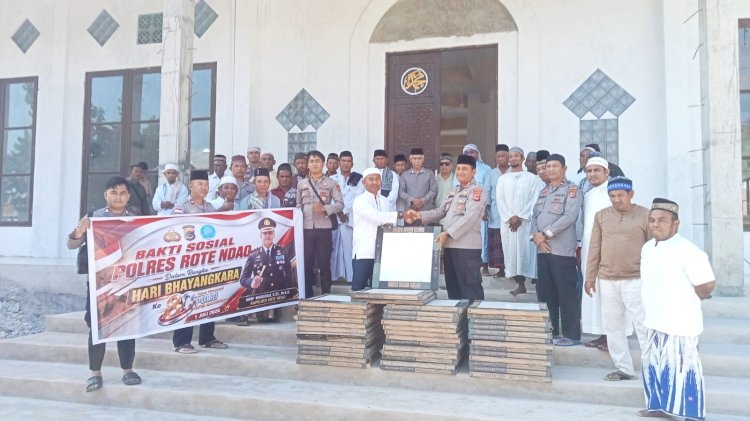 Kapolres Rote Ndao dan PJU Laksanakan Bakti Religi  Jelang Hari Bhayangkara ke 80 di Oelaba