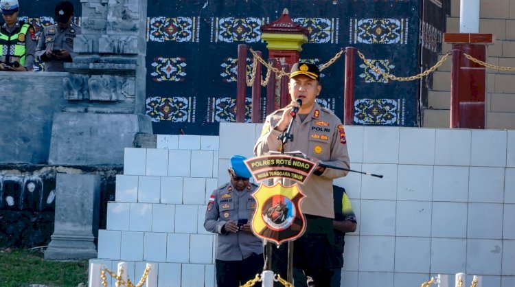 Apel Jam Pimpinan Kapolres Rote Ndao AKBP Henry Eko Irawan,S.I.K, Tegaskan  Personel Polres Rote Ndao Zero Pelanggaran