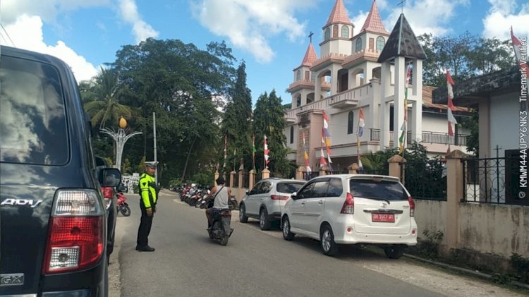 Wujudkan Rasa Aman Saat Beribadah, Satuan Lalu Lintas Polres Rote Ndao Intensifkan Kegiatan Kepolisian