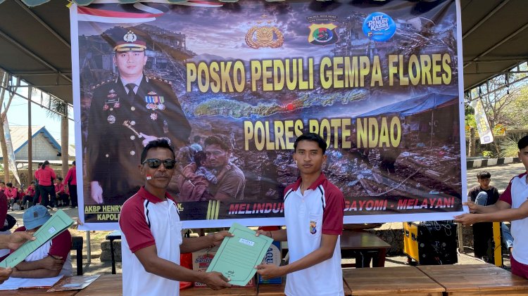 Sebagai Bentuk Kepedulian Terhadap Korban Bencana di Flores, Polres Rote Ndao  Buka Posko Bantuan