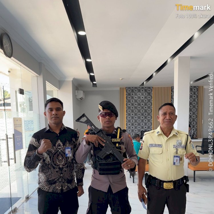 Gelar Pengamanan, Satuan Samapta Polres Rote Ndao Tempatkan Personel di Beberapa Obyek Sasaran