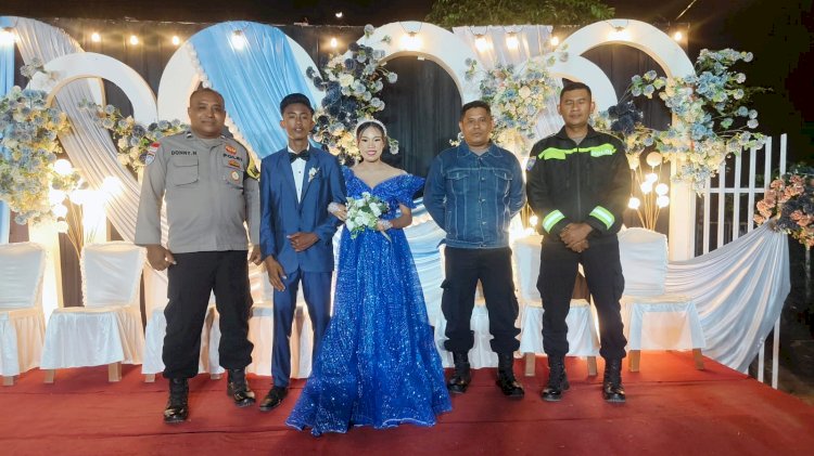 Hadiri Resepsi Pernikahan, Bhabinkamtibmas Desa Keoen Beri Imbauan Kamtibmas