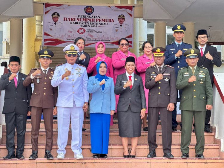 Wakapolres Hadiri Upacara Bendera Peringati Hari Sumpah Pemuda ke-98 Tahun 2026 Tingkat Kabupaten Rote Ndao